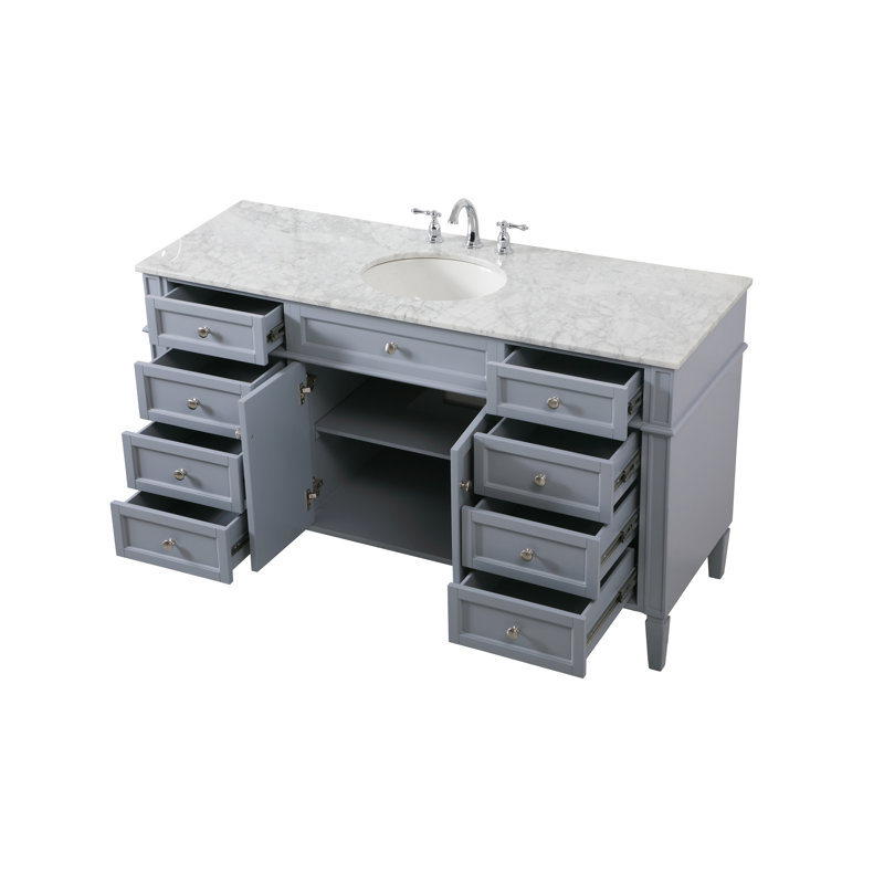 Ensemble de meuble-lavabo simple 60 "Rivers, Gris