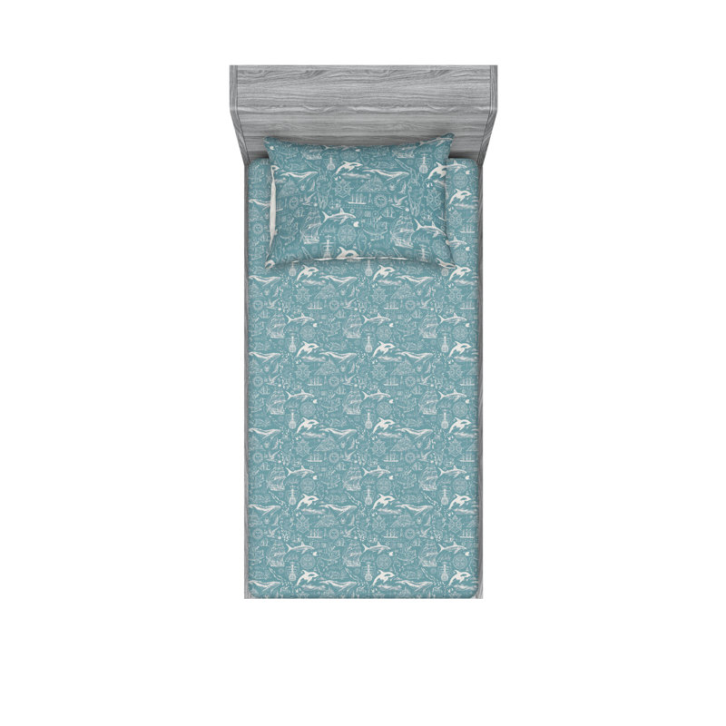 Drap-housse Ambesonne, Ensemble de draps pour lit simple avec 1 taie d'or