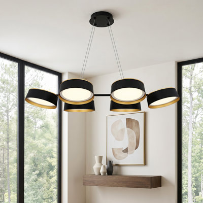 Jahim Integrated LED Matte Black Linear Chandelier