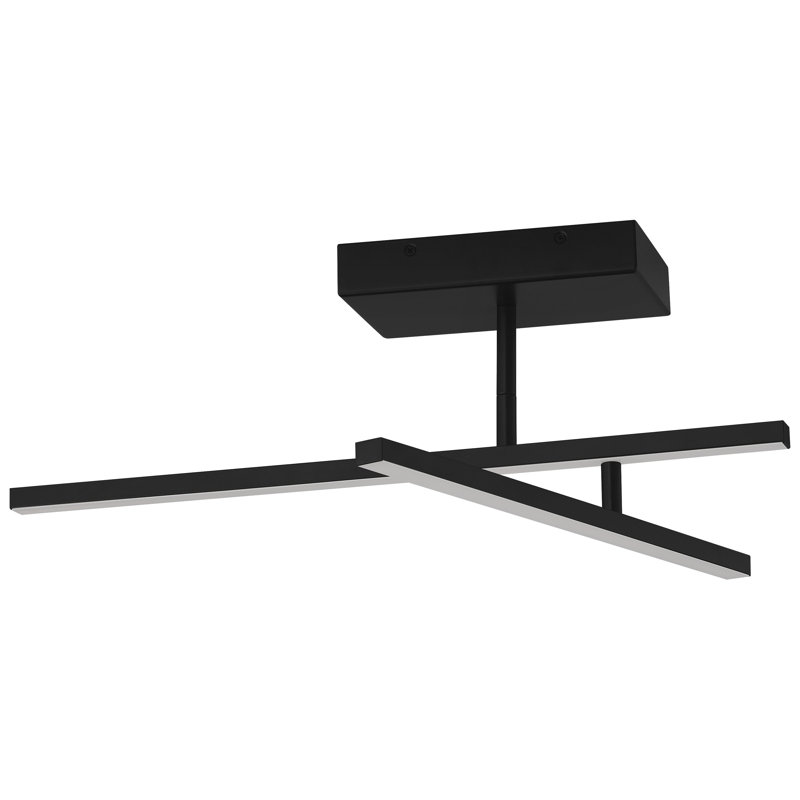 Ahleena - Adjustable LED Semi-Flush, Track - Acrylic Lens Shade - 15 W, Matte Black
