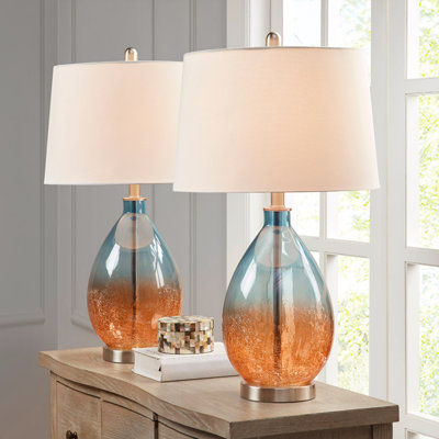 Update Your Space With The Sleek Style Of The Cortina Ombre Glass Table Lamp, Set Of 2, Cortina Ombre Glass Table Lamp, Set Of 2