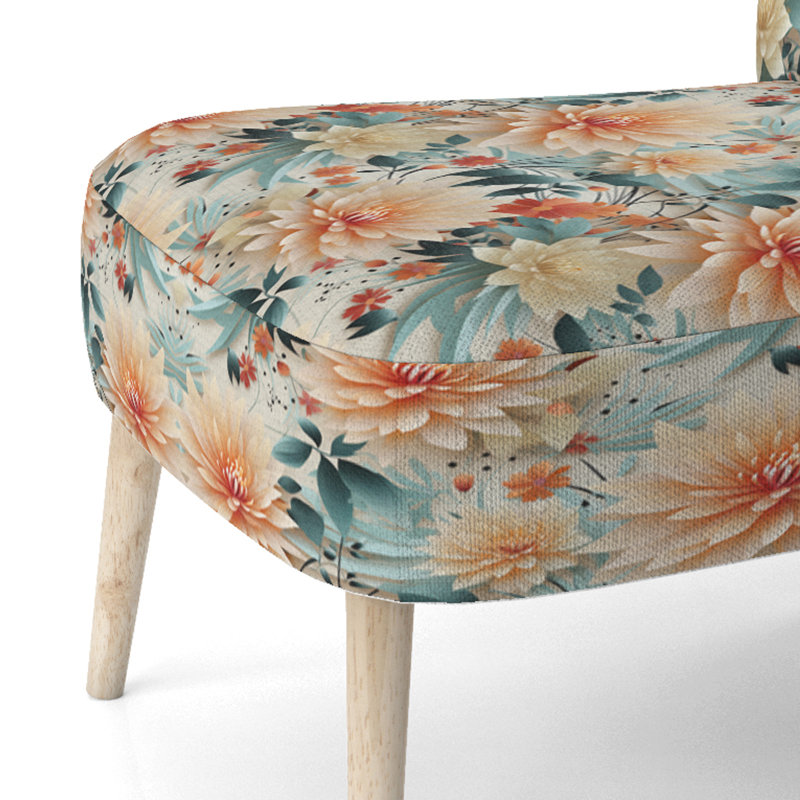 Chaise d'appoint d'appoint éclectique à motif floral pastel Collage III - couleurs pastel