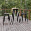 Table de bar commerciale / intérieure ronde en poly avec structure en acier Greory-1626516437-1626516434