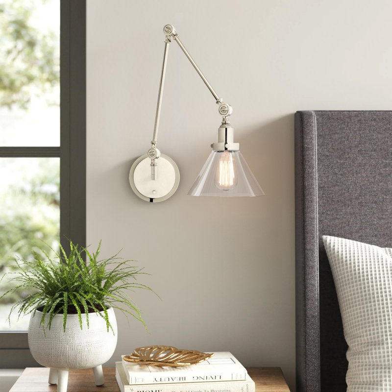 Catalina 1 - Light Dimmable Plug-in Swing Arm in Polished Nickel, Polished Nickel