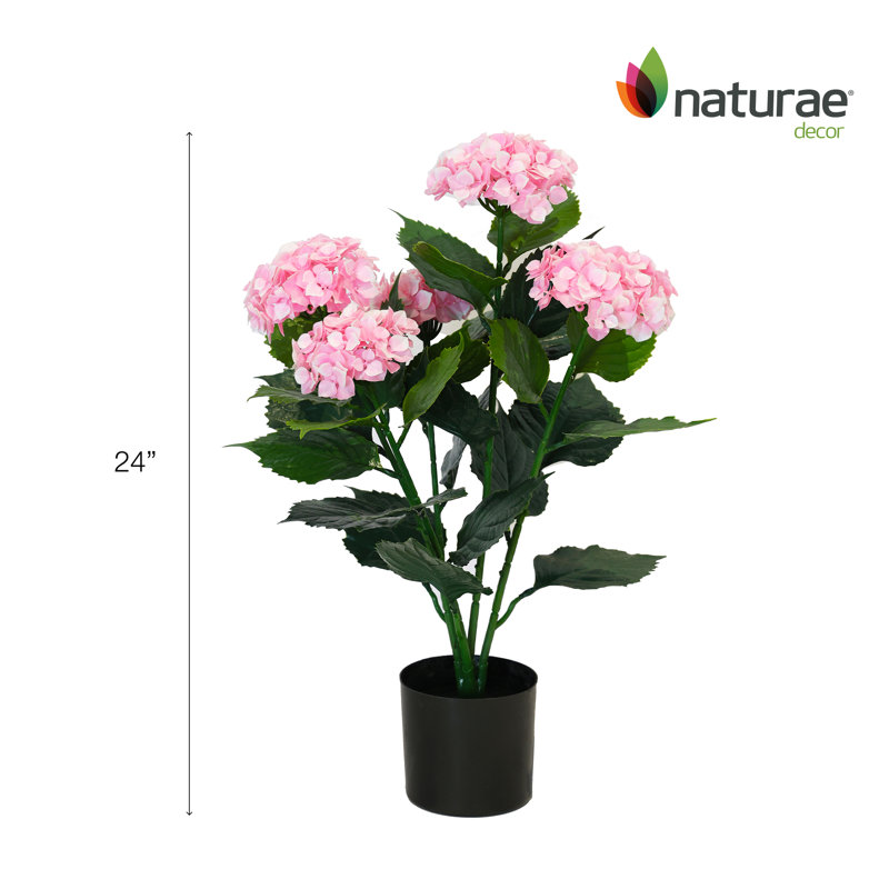 Artificial Pink Hydrangea 24-in