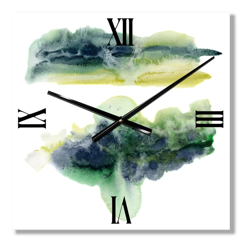 Horloge murale abstrait nuages avec points IV, Moyen