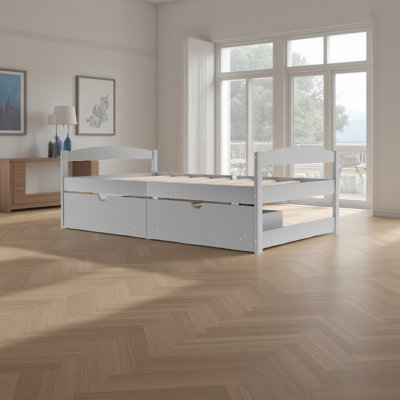 Lit plateforme simple avec deux tiroirs