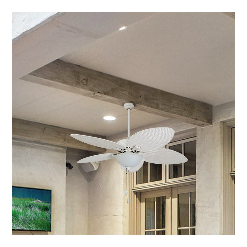 Palm Valley 52" Indoor and Outdoor Ceiling Fan with Light, White