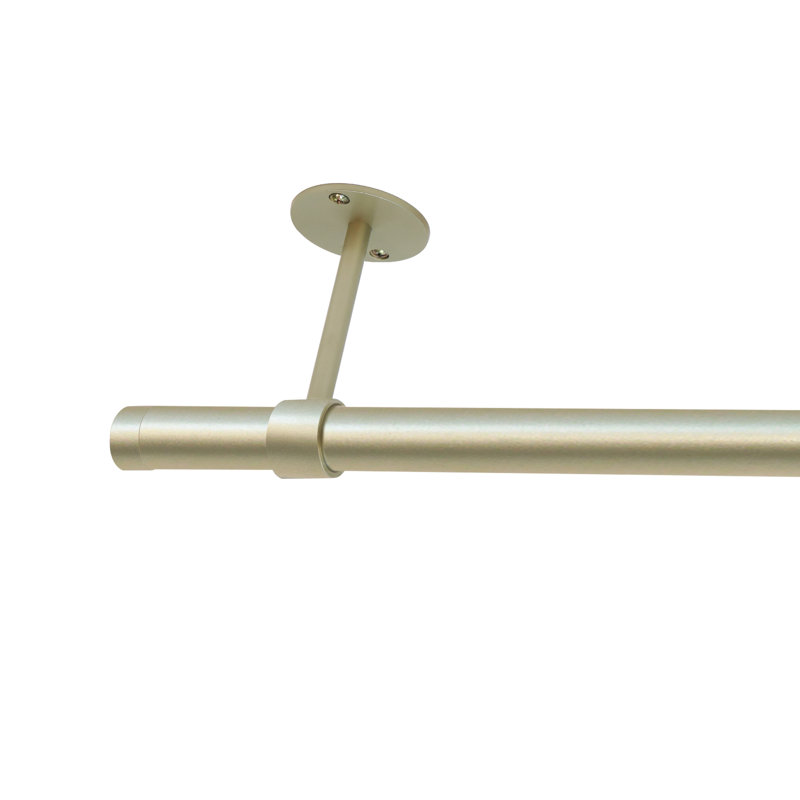 Tringle à rideaux simple réglable en métal Cabhan, H 2,5 po x l 144 po x P 3,5 po, Doré clair