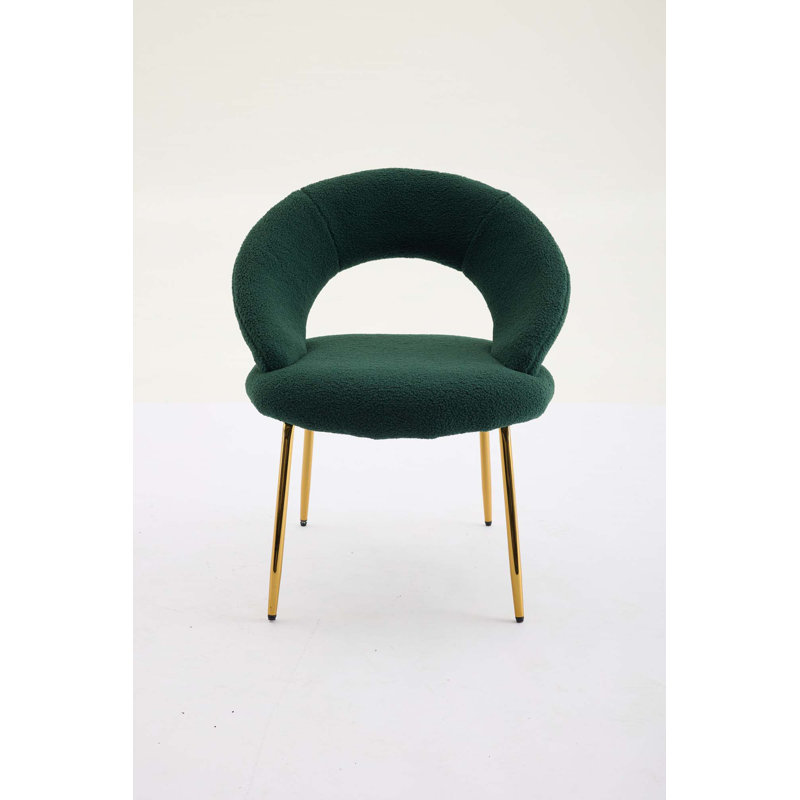 Ensemble de 1 chaises de salle à manger en tissu Teddy, Teddy Green