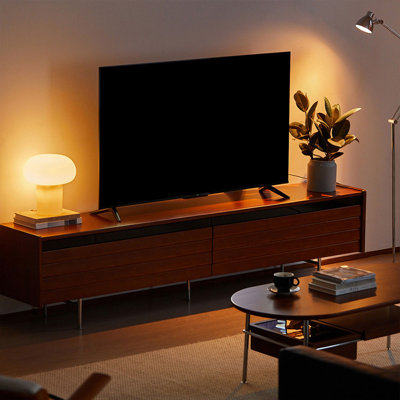 Meuble télé brun clair en bois massif