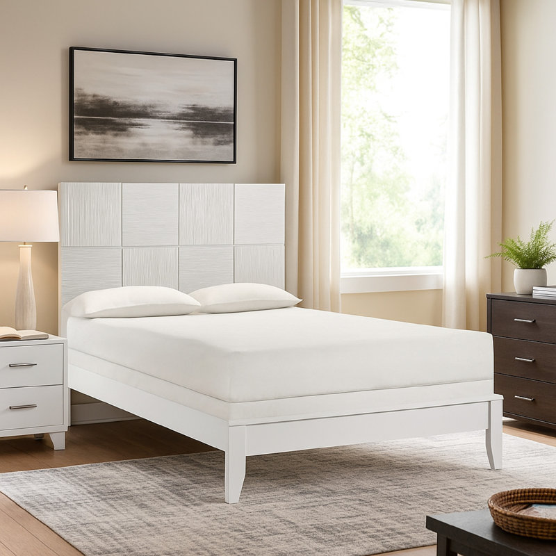Tête de lit Deny Bed, Simple, Blanc