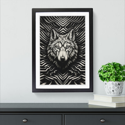 Wolf Op - Single Picture Frame Print on Wood