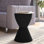 Durant Modern Hourglass Drum End Table with Removable Storage Lid, Indoor Outdoor Side Table & Small Patio Stool, No Assembly Lightweight Accent Table
