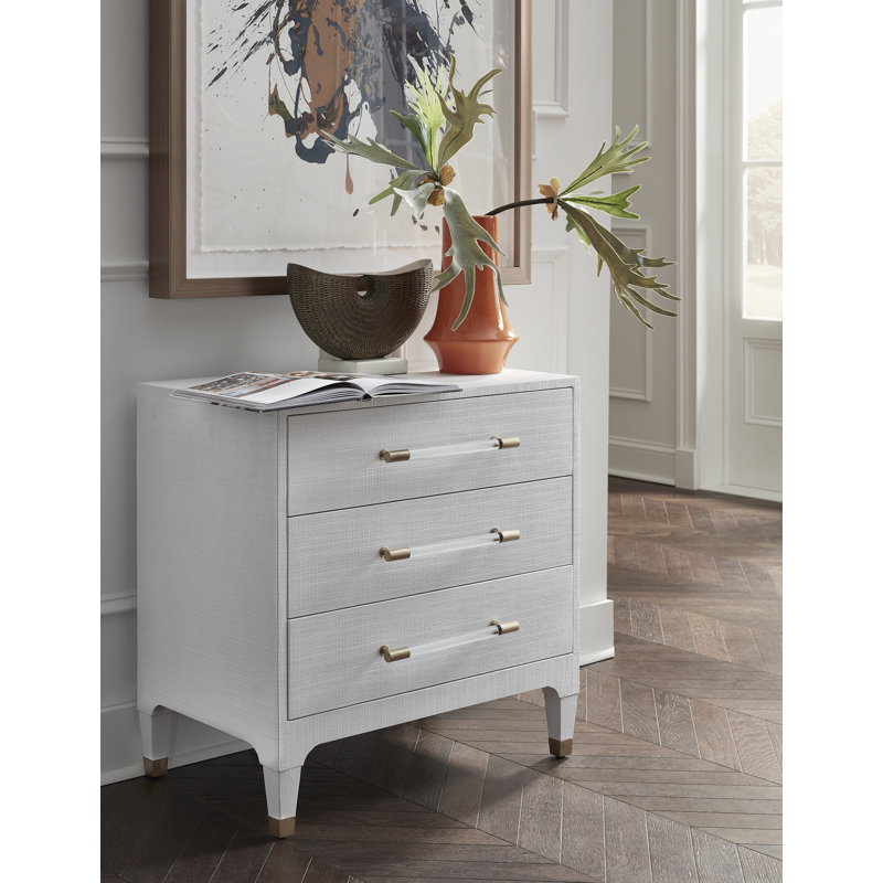 Amber 3 - Drawer Nightstand, White Linen
