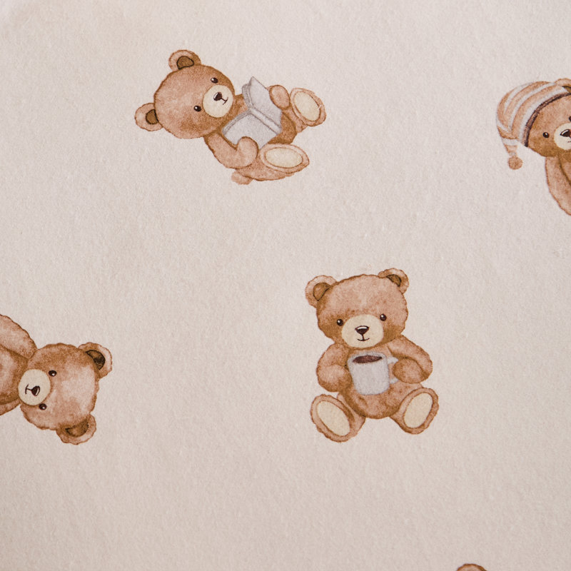 Brushed Teddy Bear Cotton Fitted Sheet, Single