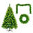 Christmas Tree, Pre-Lit Set With Tree, Garland And Wreath, Artificial Christmas With Pine Cones