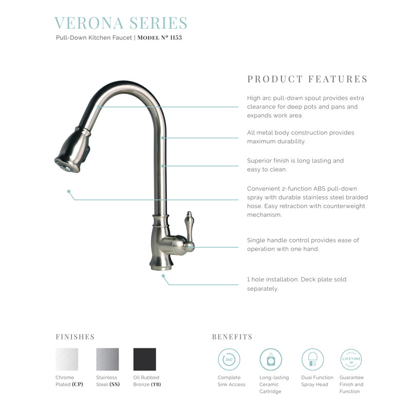 Oil Rubbed Bronze Single Handle Pull Down Kitchen Faucet