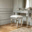 Mikayil Mirrored Glass Vanity Dressing Table Stool Decorative Accent Stool-609937802