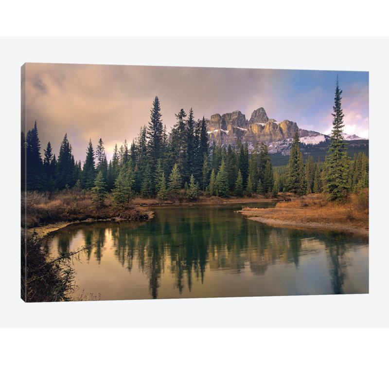 «Castle Mountain and Boreal Forest, Alberta, Canada», reproduction de photo sur toile, H 8 po x l 12 po x P 0,75 po