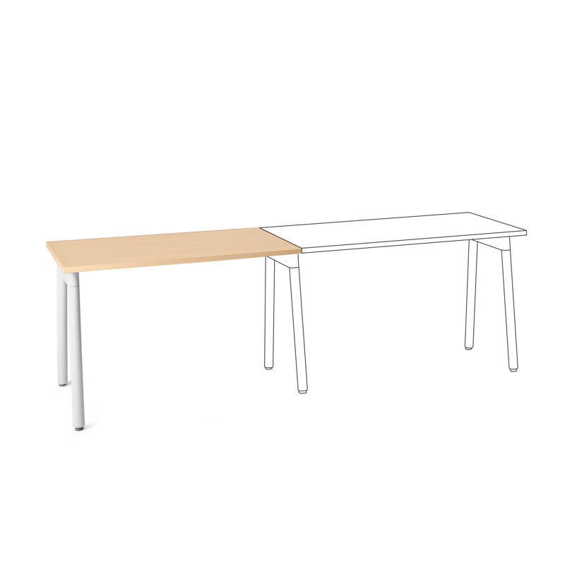 Bureau simple Series A, 47 po, blanc, Naturel