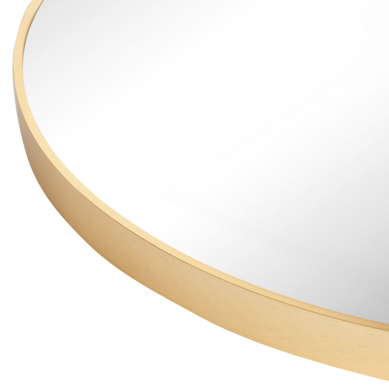 Jessica Round Metal Accent Wall Mirror, Gold, 60cm H x 60cm W x 2.8cm D