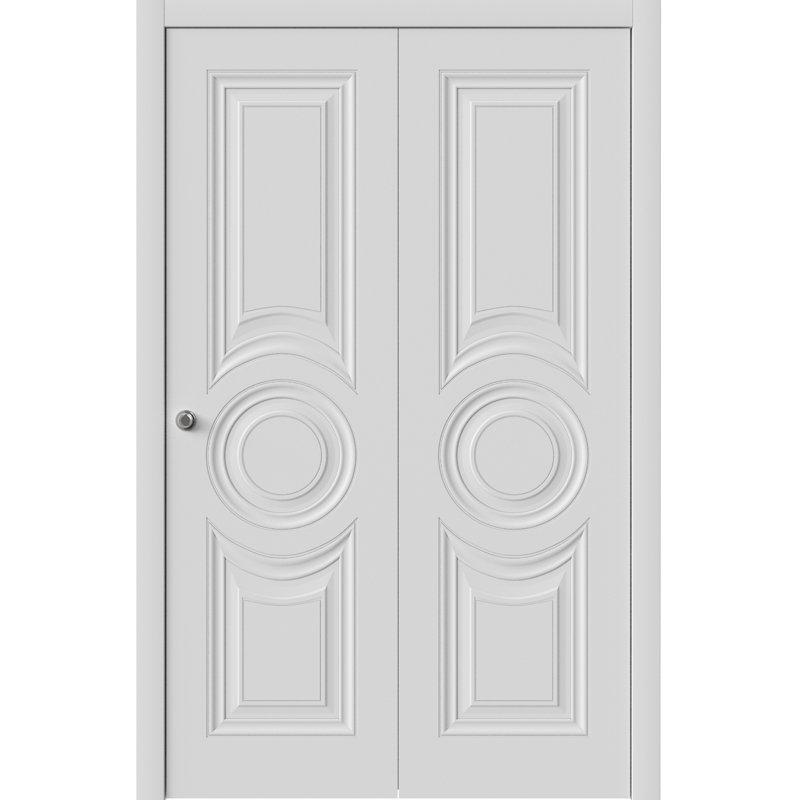 Portes coulissantes pliantes pour garde-robe | Essentiel 1801 blanc | Ensemble de quincaillerie pour moulures robustes | Portes de garde-robe de chambre en bois massif