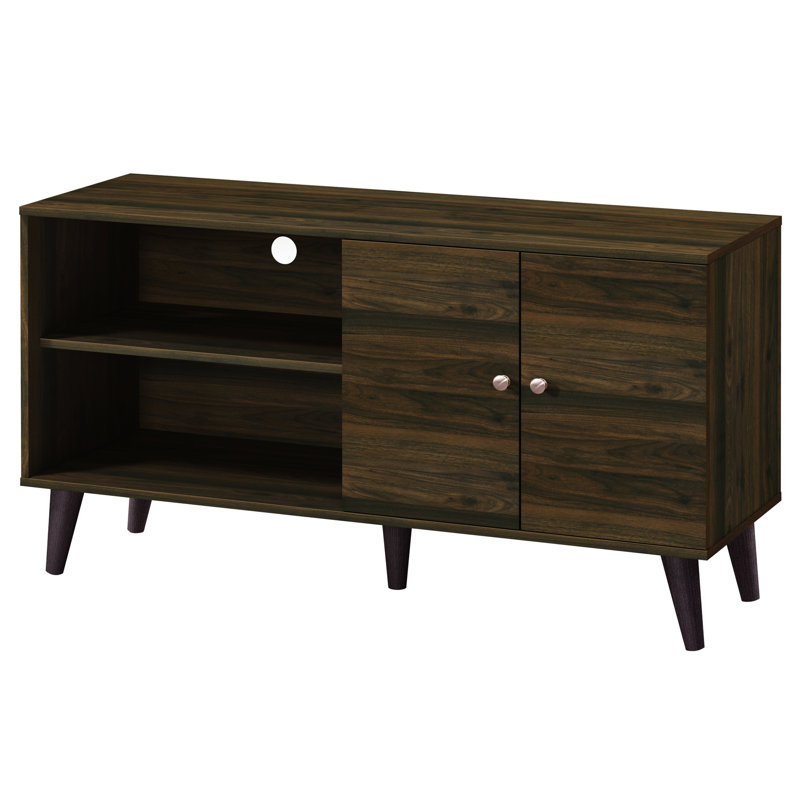 Cool Walnut Tv Stand With Cabinet, Suits Tvs Up To 50-59 Hidden Storage & Open Shelf, For 50-59"