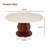   Matte Stone Top Dining Table For 4-8, Geometric Deco Pedestal Kitchen Table With Expanded Tray-1990106988