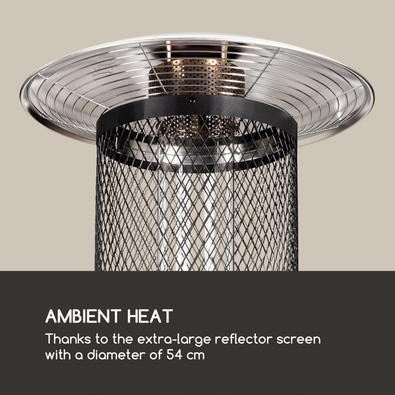 Stainless Steel Propane Standing Patio Heater, Black