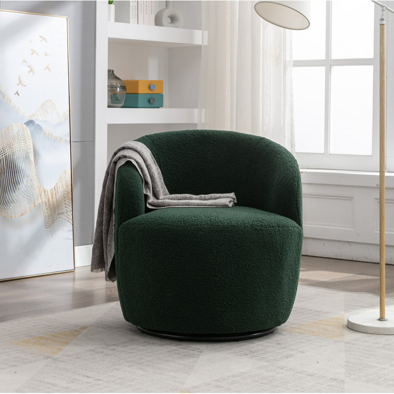 Fauteuil de réception, fauteuil demi-tonneau pivotant, Vert