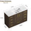 Meuble-lavabo 48 po avec rangement abondant | 11 tiroirs et 2 portes à fermeture en douceur, plateau en résine et armoire en panneau de fibres à densité moyenne, style transitionnel pour salle de bain principale-131246846