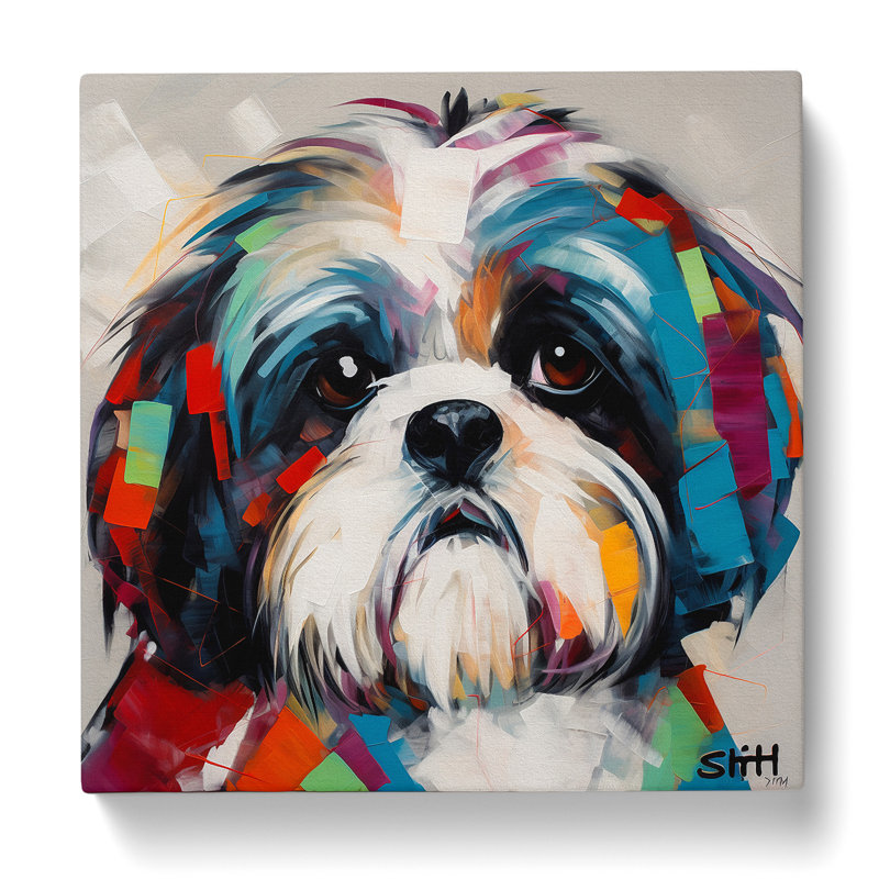 Shih Tzu Constructivism - Wrapped Canvas, 50cm H x 50cm W x 3cm D