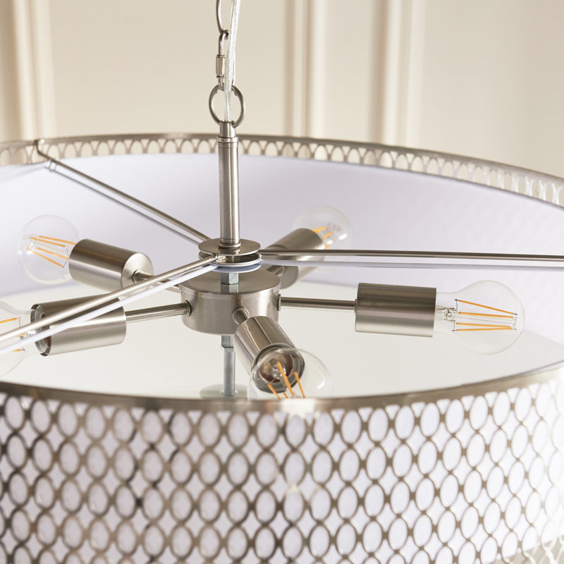 5 - Light Pendant, Silver, Satin Nickel