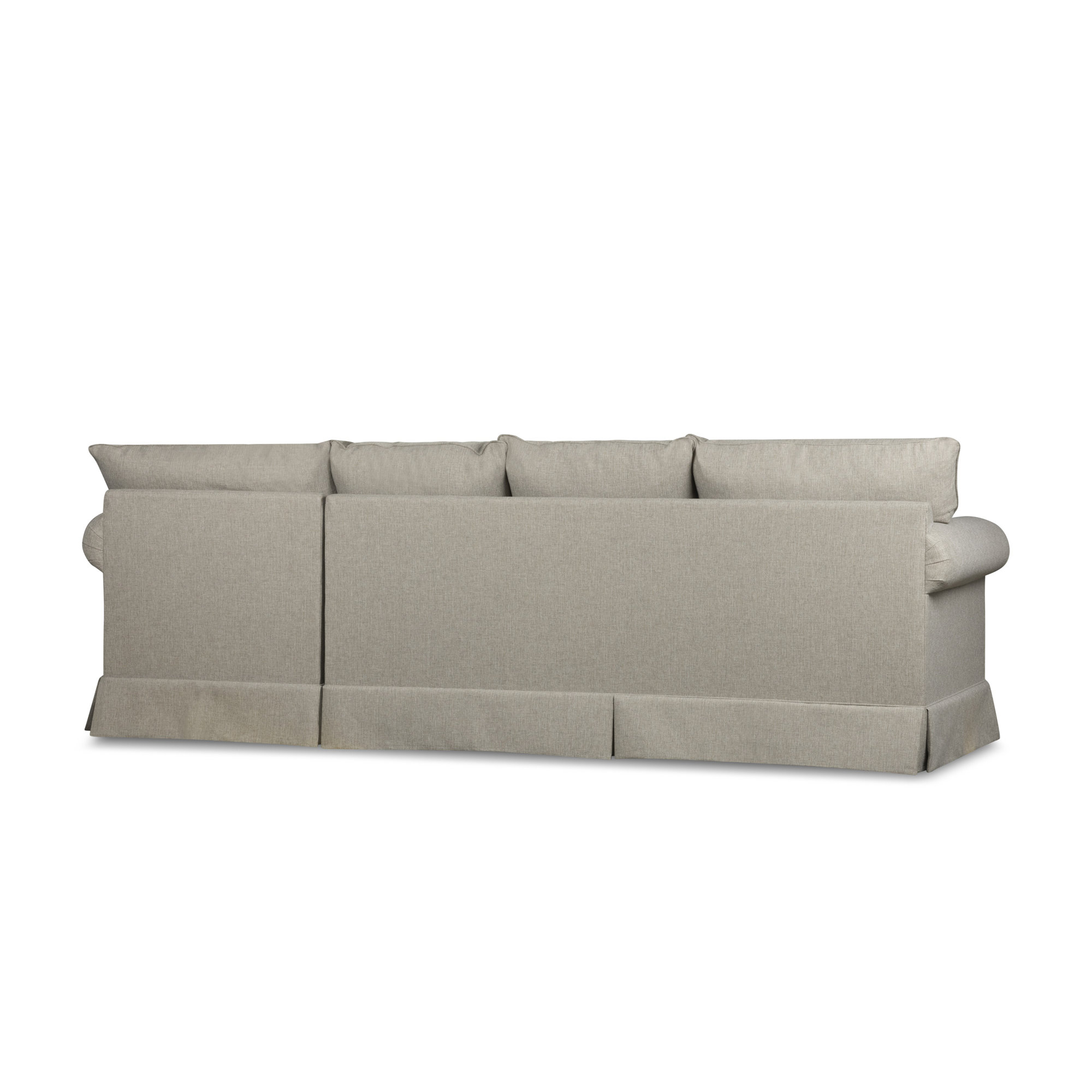Friedman Upholstered Chaise Sectional, Drusky Linen Sustain® Basketweave, Right Hand Facing