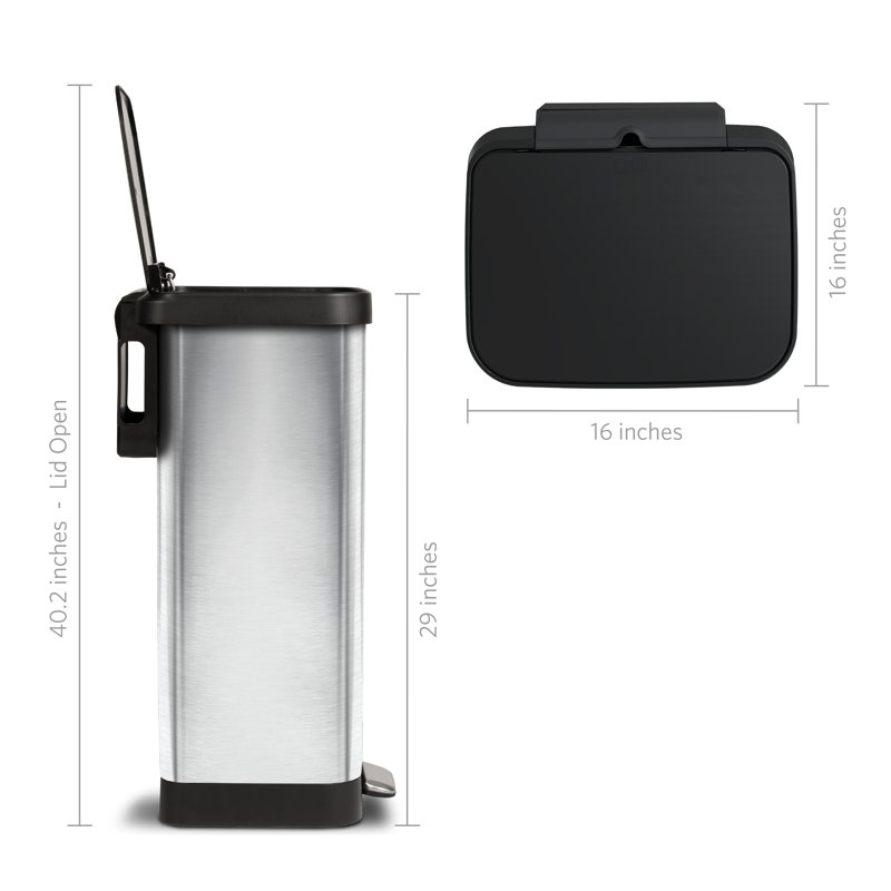 Poubelle à pédale en acier inoxydable GLAD, 20 gallons