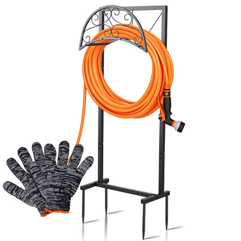 Porte-dévidoir de jardin avec boyaux d'ancrage