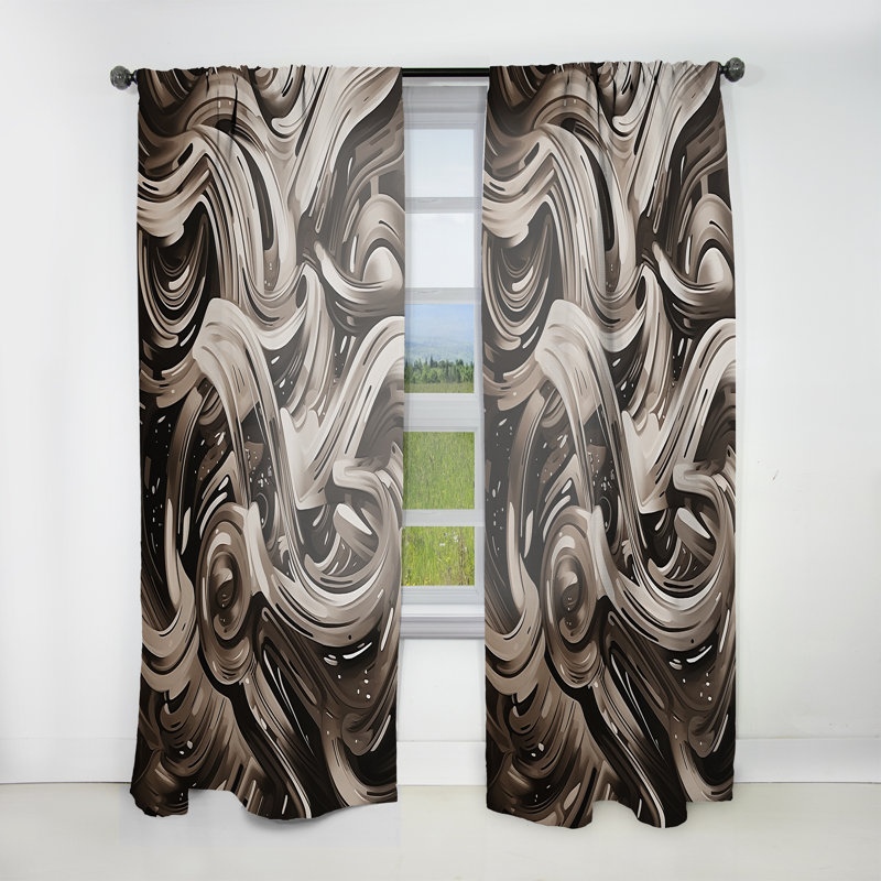 Doveridge - Geometric Illusions II - Abstract Curtain - Velvet Room Darkening - 1 panel, 52" W x 95" L