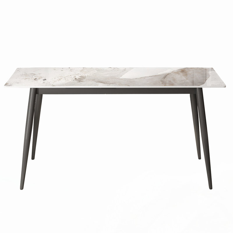 Tables de salle à manger, Gris foncé, H 29,53 po x L 62,99 po x l 31,5 po, Brun / Blanc