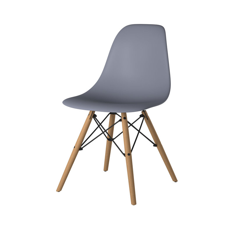 Chaise d'appoint moderne avec pieds en bois Averna, Gris clair