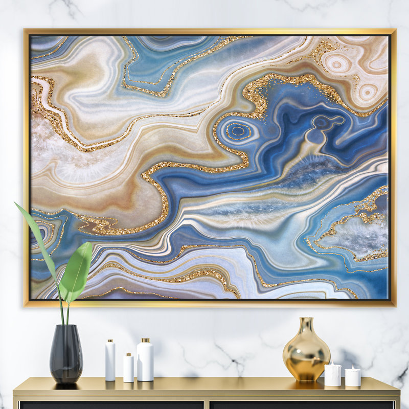 « jasper agate », impression sur toile, Toile avec cadre flottant or, H 20 po x l 20 po x P 1 po