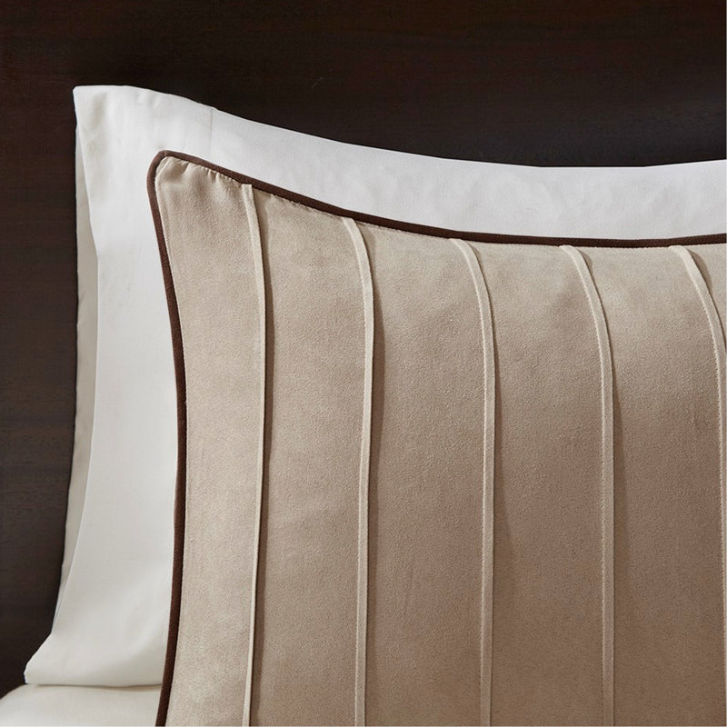 Édredon 7 pièces beige en faux suède - Bourre et coussins attrayants 7 Prestigieux attrayants, Beige