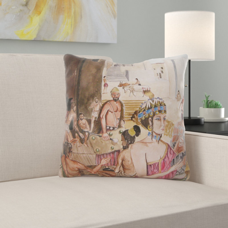 Coussin décoratif painting Winegar, Microsuède, Intérieur
