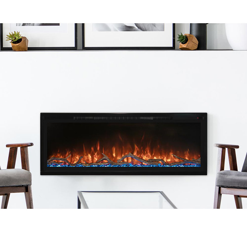 Modern Flames Spectrum Slimline Recessed or Wall Mounted Electric Fireplace, 17" H x 49.75" W x 4.75" D