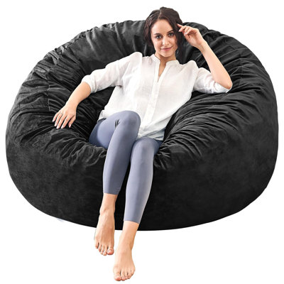 Memory Foam Filled Bean Bag Chair with Soft Removeable Cover