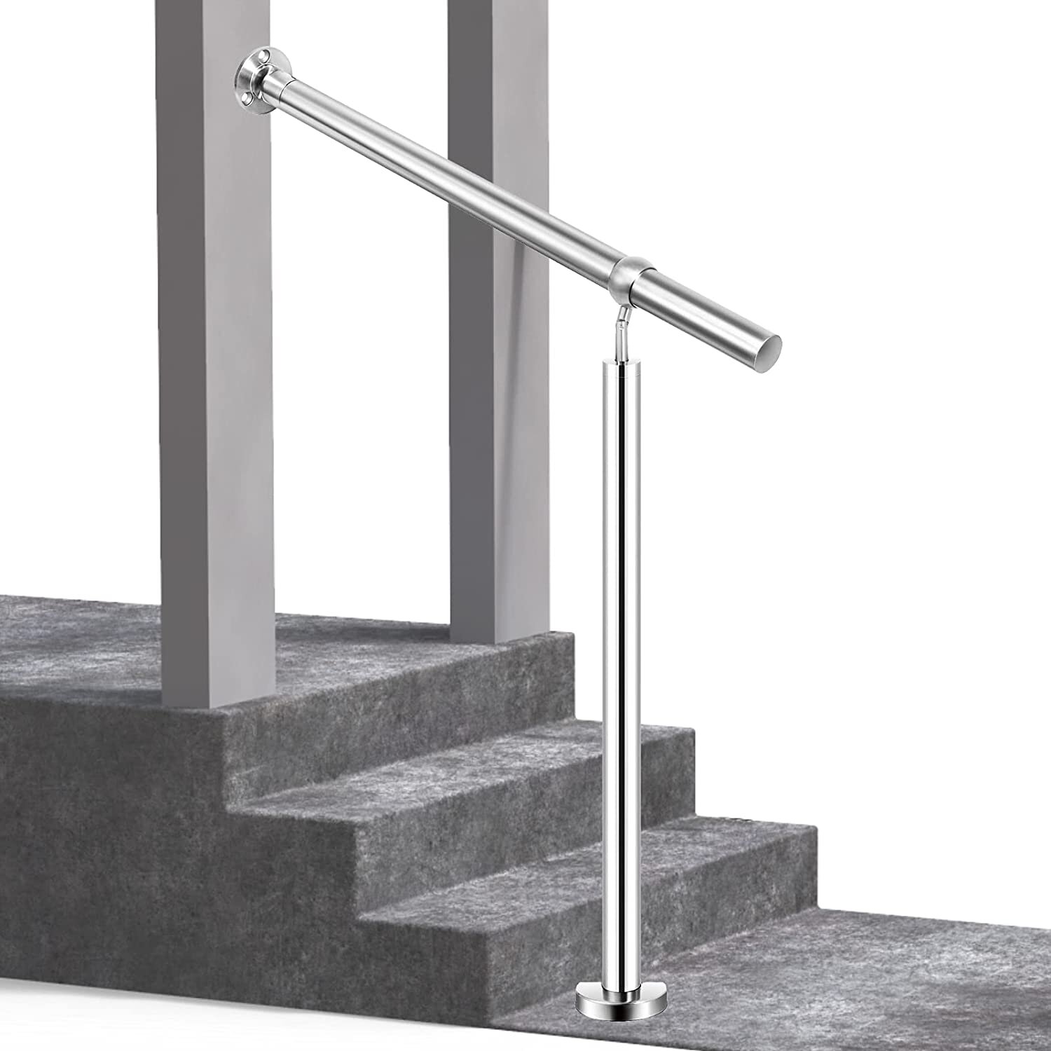 Anman Transitional Handrail Adjustable Angle w/ Wall Fittings and Metal ...