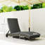 Outsunny Outdoor PE Rattan Sun Lounger with Cushion, Wheels, Dark Grey