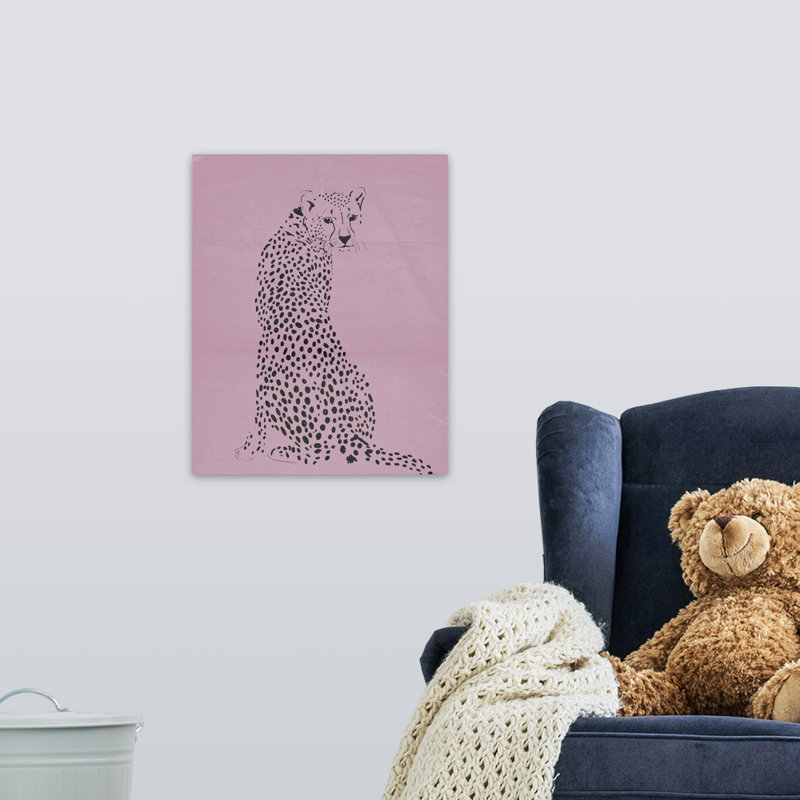 Décoration murale pour enfants guépard ii, H 20 po x l 16 po x P 1,2 o, Toile tendue avec châssis