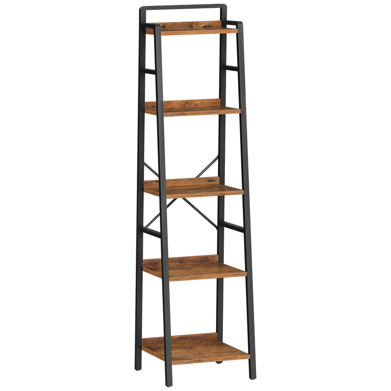 Bibian 158cm H x 33cm W Metal Ladder Bookcase