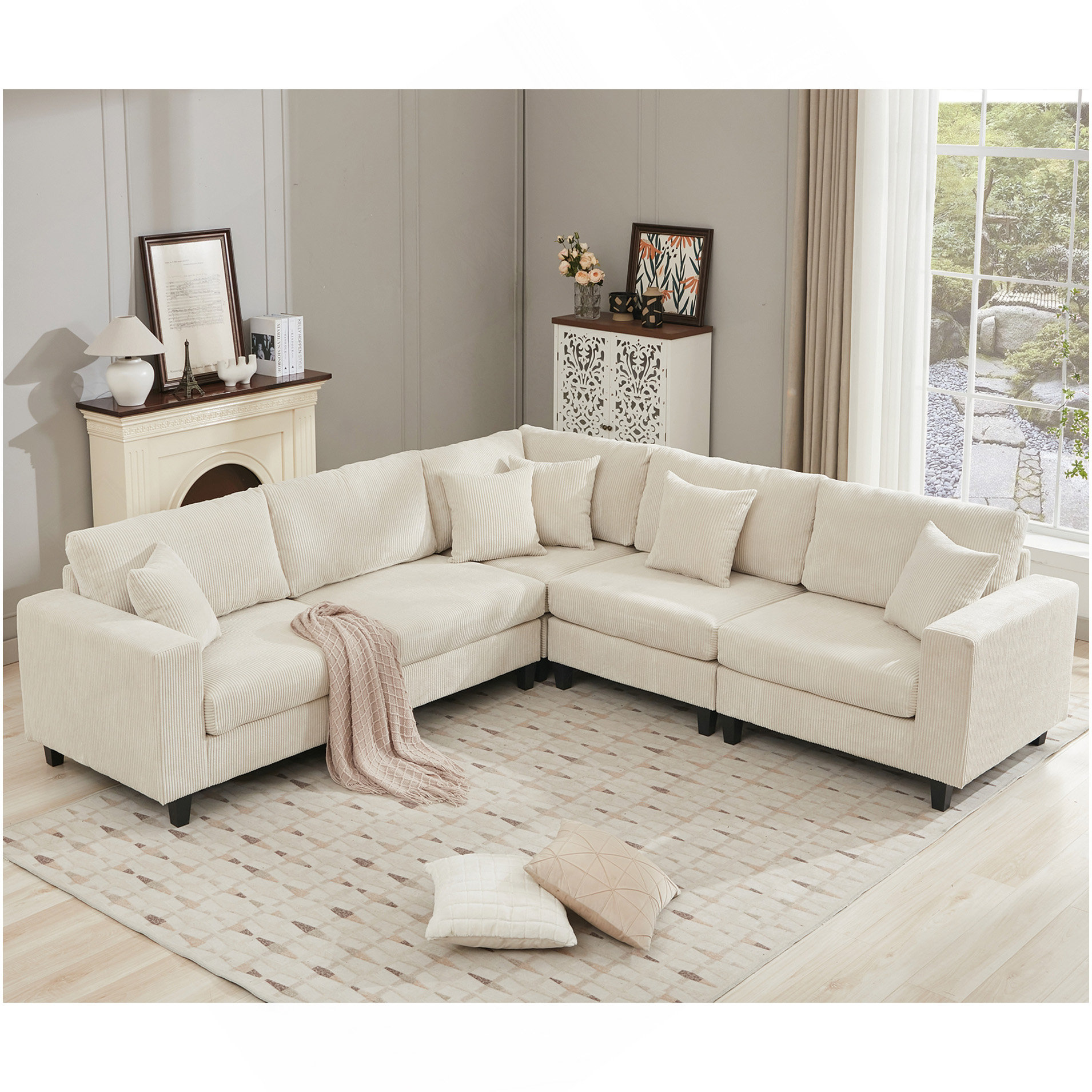 Latitude Run® Oversized Modular Sectional Sofa Set, L Shaped Couch ...